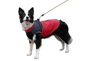 JoyDaog Manteau chaud en polaire pour grands chiens, veste imperméable pour chiot avec anneaux en D pour l'hiver froid, rouge, XXXL