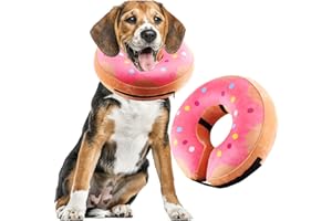 Collare Protettivo Gonfiabile per Cani e Gatti Shyllin, Collare Gonfiabile Cane con Velcro Regolabile, Adatto per La Guarigione Post-Operatoria Delle Ferite, Anti-Leccamento (Rosa, M)