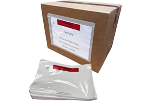 JECO - Lot de 500 Pochettes A5 porte-document adhésives documents ci-inclus, pochettes d’expéditions autocollantes 225 x 165 mm pour colis