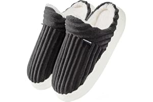 Misolin Chaussons Femme Hiver Chaud Pantoufles Homme Fourrés Confortable Mousses à Mémoire Automne Légères et respirantes Antidérapantes Intérieur/Extérieur