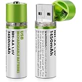 BUFFER&reg; USB Şarjlı 1450mAh AA 1.2V Lityum Kalem Pil &ndash; 2&rsquo;li Set, Tekrar Şarj Edilebilir Uzun &Ouml;m&uuml;rl&uuml; D&ouml;n&uuml;şt&uuml;r&uuml;lebilir Batarya