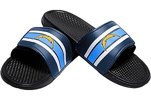 FOCO Los Angeles Chargers NFL Men's Stripe Legacy Sport Slide, Large