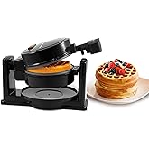 Elite Gourmet EWM460 Waffeleisen, für Belgische Waffeln, antihaftbeschichtet, drehbar, 3,2 cm dicke Waffeln, Rösti, Keto, Sna