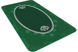 Bullets Playing Cards Designer Poker Mat Green in 140 x 75 cm for Your Own Poker Table - Deluxe Poker Cloth - Poker Rug - Poker Table Cover