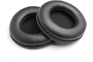 LLRY Ersatz-Ohrpolster Leder-Ohrpolster Ersatz-Ohrpolster-Kit für die meisten Kopfhörermodelle geeignet: Universaldurchmesser 60 mm (1 Paar schwarz)
