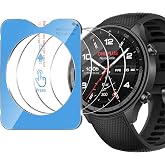 Funrae Protector de Pantalla Compatible con Oneplus Watch 2R Con Marco de Montaje [3 piezas], Cristal Templado Protective Fil