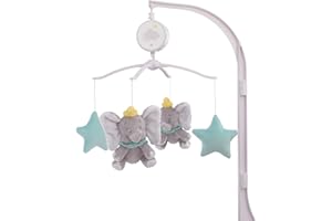 Disney Dumbo - Shine Bright Little Star Aqua, Grey & Yellow Musical Mobile, Aqua, Grey, Yellow