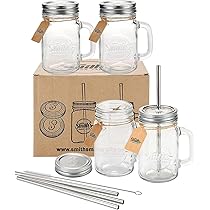 MUCKLILY 2 Stück Mason Jar Deckel Mit Trinkhalmöffnung - Bambus Deckel Für Einmachgläser