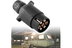 connecteur de remorque 7 broches à cosse Yctze pour fiches pour remorque pour prise remorque keaser Prise en plastique à 7 broches, prise de remorque électrique à 7 broches, 12 V Adaptateur de connec