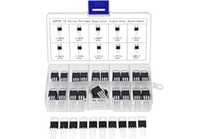 Aussel Spannungsregler IC Sortimentskit L7805CV L7806 L7809 L7812 L7815 L7824 L7905 L7912 L7915 LM317 10Values 60 Stück