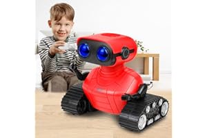 BOMPOW Interactive Smart Robot Toys, Intelligent Robot Toys for Kids, Remote Control Robot Toys Walking & Dancing Kids Robot Toys Educational Toys Gift (Red)