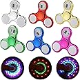 Dilabnda 6 PCS Light up Fidget Spinner Toys for Kids Teens Adults, LED Sensory Hand Fidget Toys for Stress Relief, Glow in The Dark Multiple Flash Modes Finger Toys Packs for Birthday Party Favors