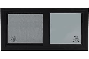 LUQEEG Fenêtre pour Camping-car, 550x260mm Fenêtre Coulissante Horizontale Verticale avec Moustiquaire et Filet Anti-insectes Remplacement D'une Fenêtre Coulissante en Verre Trempé Teinté