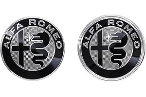 GZZHENGYE Gli adesivi decorativi GTAM anteriori e posteriori micro badge in nero e argento sono adatti per accessori esterni auto Alfa Romeo Giulia Stelvio Tonale 4c (Giulia/Stelvio)
