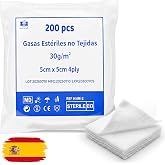 Sterile Non-Woven Gauzes, 200 Units, Measures 5 cm x 5 cm (200, 5 x 5 cm)