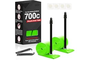 HYCLINE 2-Pack TPU 700×18-32C Bike Inner Tube, Ultralight ALLRoad Bike Tube with 45mm/65mm/85mm Presta Valves for Road Bike (Include Bike Tube Patch Repair Kit)