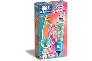 Clementoni Idea - Create Your Highlighters : Sweet Pets, Laboratoire des surligneurs personnalisés, Kit créatif pour Enfants 6 Ans avec 3 surligneurs Personnalisables avec Accessoires, 18875