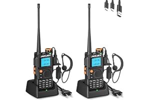 JUCJET K6 Walkie Talkie, Walkie Talkie DualBand con accoppiamento a un tasto, 999 canali, riduzione del rumore vocale, radio ricaricabile ad alta potenza da 2600 mAh per avventure all'aperto(2 pezzi)