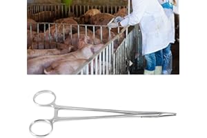 Ladieshow Surgical Pliers,7 Inch Stainless Steel Straight Locking Tweezers Clamp Surgical Pets Supplies Hair Pliers Stitching Forceps Surgical Pliers for Veterinary Use Pets