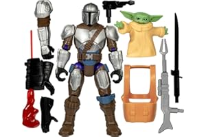 Star Wars MixMashers, Figurine Deluxe Personnalisable Mandalorien avec Grogu à mélanger et Combiner avec Accessoires