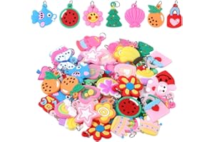 LXUEJIE 60 Pcs Rubber Loom Charms, Charms For Rubberband, Looms Rubber Bands Bracelet Kit, Loom Bracelets Silicone Charm for Bracelets Funny Shoe Charm for Sneakers Pendant Bracelet Making