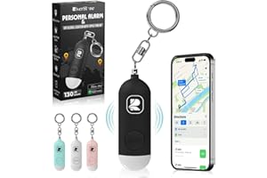 RIVER STONE RiverStone - Allarme di sicurezza personale, 130 dB, per Apple FindMy iOS (14.5 +, portachiavi per tracciatore anti-aggressione, sirena di emergenza, donna, bambino, anziano, localizzazione