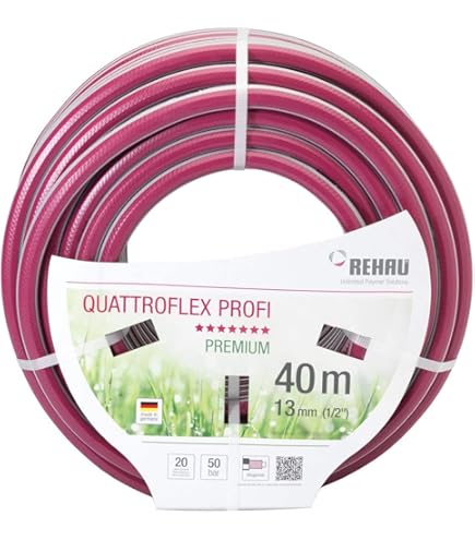 REHAU Gartenschlauch Quattroflex 50m - Profi-Schlauch Für Garten & Baustelle