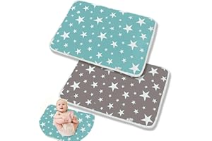 YUEMING 2 Pack Cambiador Bebe Viaje,Portátil Cambiador Plegable, Bebés Colchón Pañales Cambiador Pad,Impermeable Lavable Portátil Colchón Bebé Cama Niños Adultos y Mascotas