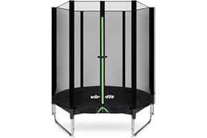 ‎VIRTUFIT VirtuFit Kindertrampolin mit Sicherheitsnetz - Schwarz - 140 cm - Gartentrampoline