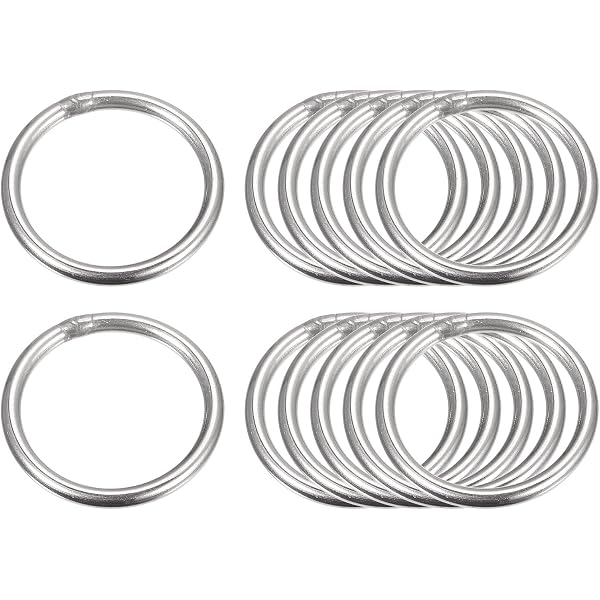 12 Anneaux Toriques En Métal Argenté Ø32mm - Ouverture Non Soudée, Acier Nickelé Pour Réparation Sacs, Sangles Et DIY