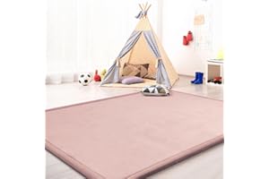 ‎TT HOME TT Home Krabbelmatte Babyzimmer Teppich Spielmatte Kinder Unifarben rutschfest Flauschig, Farbe: Rosa Pink, Größe:120x160 cm