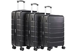 DUMOS 3tlg. Hartschalenkofferset Hard Shell Basic Hartschalenkoffer Trolley Koffer offerset Gepäck Reisekoffer Reisek Rollkoffer Schloss 4 Rollen Hartschale Teleskopgriff