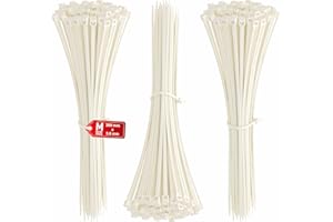 intervisio Bridas de Plastico para Cables 300mm x 3,6mm, Blanco, 300 Piezas