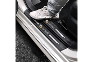 AYBEN 4 Pièces Voiture Plaques Seuil Porte, pour Smart Fortwo Forfour 453 451 450 Fibre Carbone Voiture Seuil de Porte Door Sill Contre Les Rayures Protection