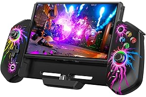 HELLCOOL Efecto Hall Mando Pro para Nintendo Switch/OLED,Reemplazo de Mando Joypad de Una Pieza para Switch Pro,Controller con Turbo/Programable/6-Ejes/Vibración/RGB/4 Ranuras para Tarjetas