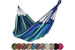 ‎BB SPORT BB Sport Hängematte XL 220 x 170 cm max. Belastbarkeit 250 kg Tragetasche 1-2 Personen Camping Garten Balkon Terasse Wetterfest, Farbe:Mauritius