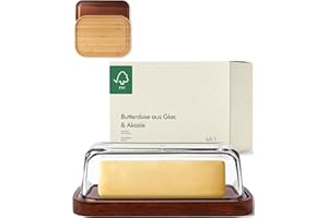 KIVY Beurrier en verre avec couvercle hermétique pour beurre délicat - Sans BPA - Beurrier dish - Beurrier avec couvercle - Beurrier avec couvercle - Beurrier avec couvercle - Beurrier avec couvercle