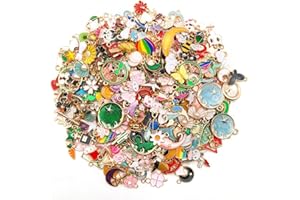 JYNXOR 50 Pcs Breloques Creation Bijoux,Breloque Acier Inoxydable,Charms Mixte Pour Bracelet Collier,Vente En Gros De Breloques, Mixtes Pendentifs Assortis,Pour Boucles d'Oreilles,Projets d'Artisanat