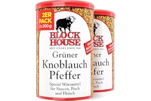 Block House Knoblauchpfeffer mit weissem Pfeffer 2x 200g - Gewürzmischung in Restaurantqualität