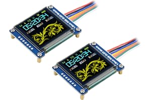 Waveshare 2PCS 1.5inch RGB OLED Display Module 128x128 Pixels 16-bit High Color (65K Colors) with Embedded Controller Communi