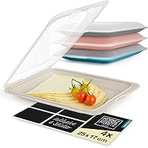 QuaLife Kleurrijke lunchboxset met 6 x 640 ml glazen deksels, lekvrij, stapelbaar, magnetron- en vaatwasmachinebestendig, BPA-vrij