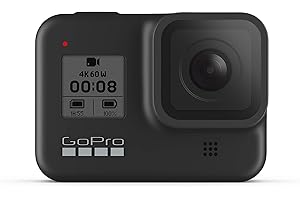 GoPro HERO8 Black - Caméra d'action numérique 4K à l'épreuve de l'eau avec stabilisation avancée, système à écran tactile et contrôle vocal hypersmooth - Live HD Streaming