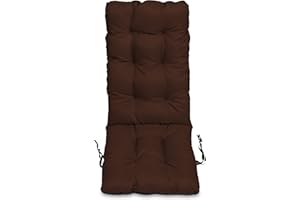 SuperKissen24. Cuscino per Sdraio 123x48 cm da Esterno ed Interno Resistente e Comodo per Sedie Reclinabili, Spiaggine e Poltrone da Giardino - Marrone