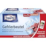Toppits Fryspåse förvaringspaket, 3 liter, 75 stycken, stående golv, transparent