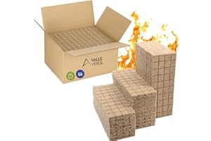 Valle Verde Kaminanzünder, Holzanzünder, Grillanzünder - 800 Würfel - Schnellanzünder, Ofenanzünder Kohlenanzünder, Feueranzünde, Holzwolle - Anzündhilfe für Kamin, Grill, Ofen