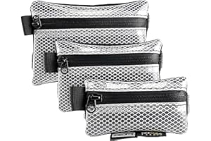 TACTICAL_GEEK Storage A5 Juego de Bolsas de Malla de 3 Piezas Bolsas auxiliares Transparentes, Bolsa Cremallera, Bolsa para Documentos en PVC,Organizador EDC, Monedas EDC, Bolsa Molle