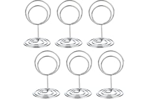 Dimeho 20 Pack Table Number Holders Silver Place Card Stands Small Wire Picture Holders Elegant Metal Menu Clips Decoration for Centerpieces Memo Photo Name at Wedding Anniversary Party