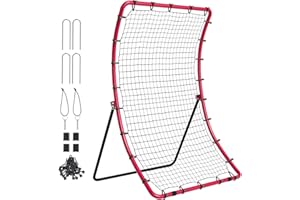 VEVOR Baseball- und Softball-Rebounder-Netz, 3 x 4,5 Fuß PitchBack Baseball Pitching Nest, 3-Wege-Baseball, Softball Pitchback-Netz, Fielding-Trainer, Bounce-Back-Netz für Fielding-/Wurfübungen