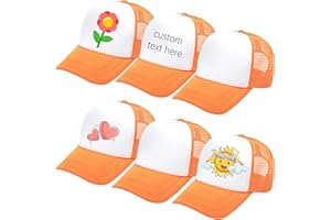 Geebuzz 6 Pack Kinder Mesh Baseball Hut Kappe Sublimation Blank Einstellbare Snapback Trucker Sun Sports Outdoor Hat