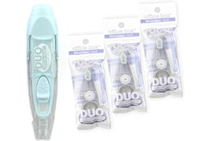 office box - Cinta Correctora DUO con Cinta Retráctil + Goma Giratoria - El corrector más completo, útil y eficiente que puedes llevar comodamente en tu estuche. (Pack 1 + 3 Recambios - Azul)